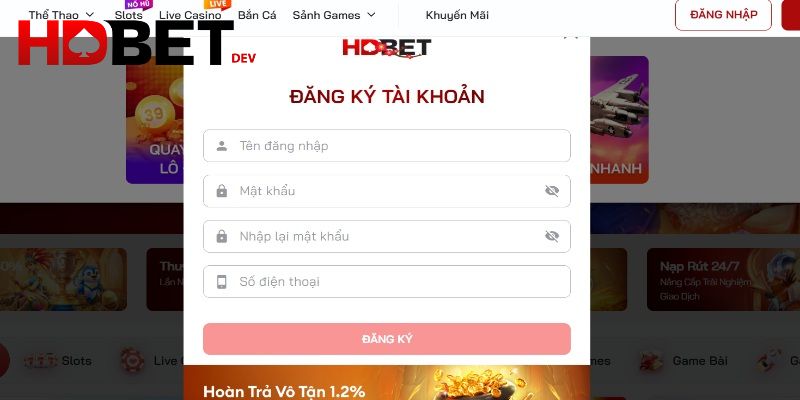 Đăng ký tài khoản nhanh chóng và dễ dàng bắt đầu chơi